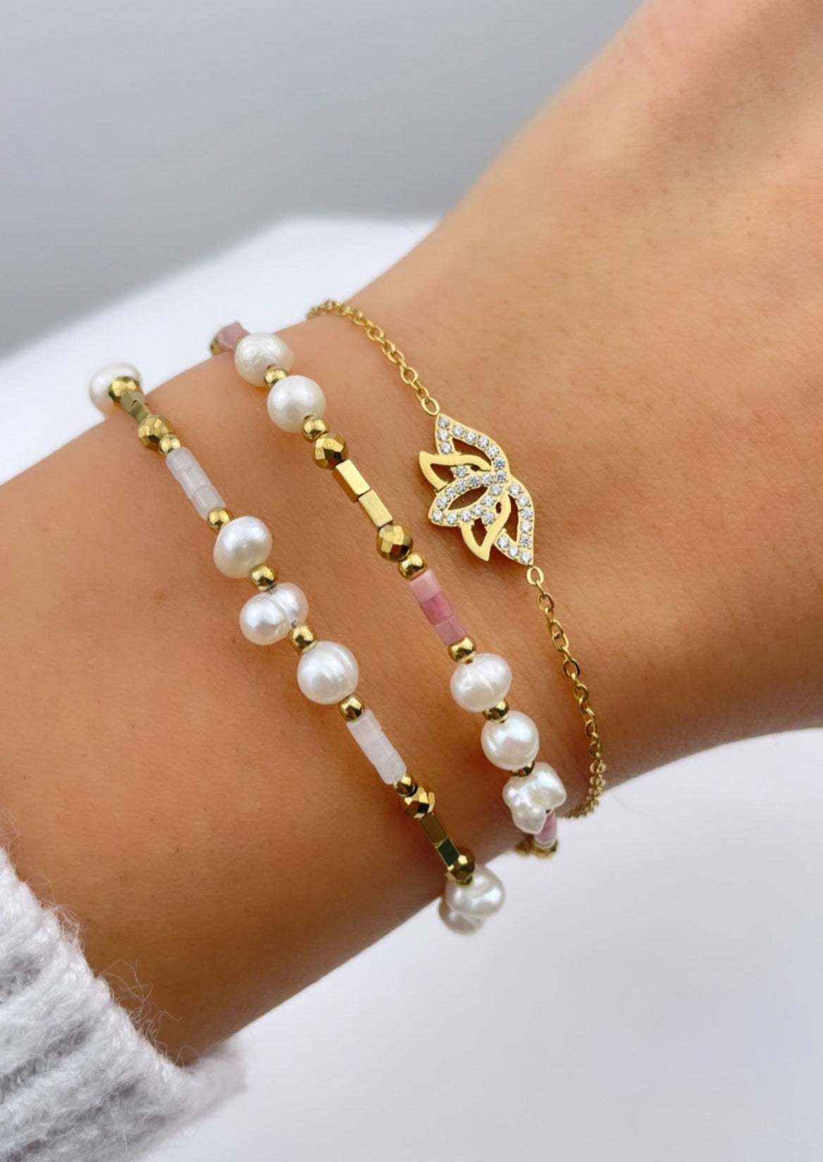 NAOMIE - Bracelet pierres naturelles et perles d'eau douce