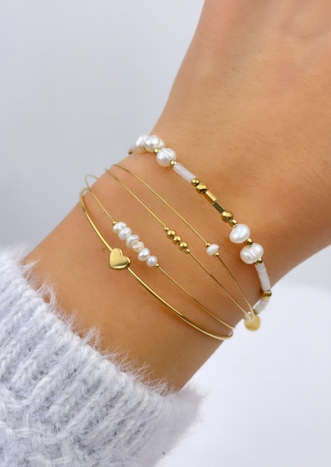 NAOMIE - Bracelet pierres naturelles et perles d'eau douce