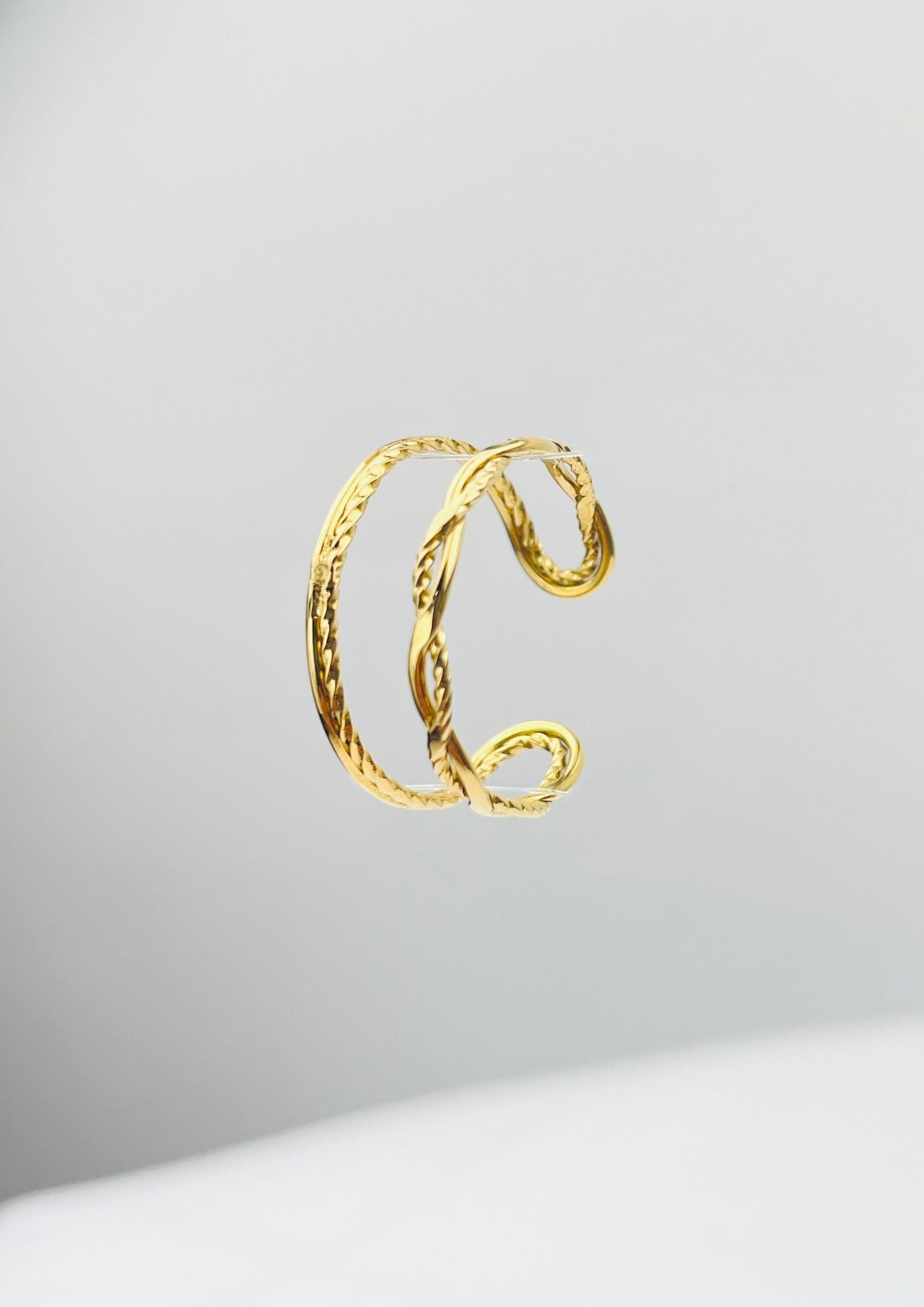 TIMAE - Bague dorée double anneaux