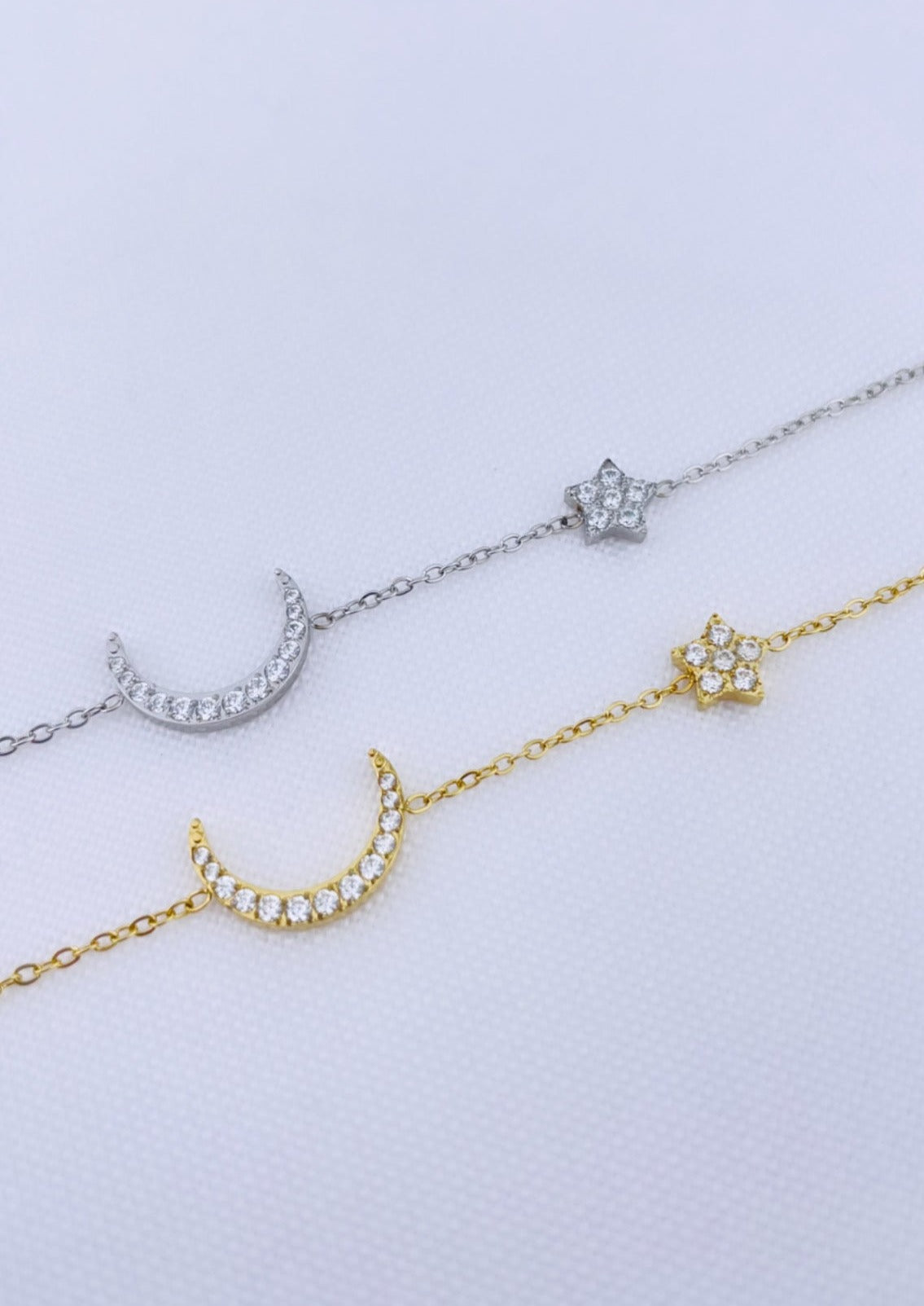 MOONLIGHT - Bracelet avec lune, étoile et zirconias