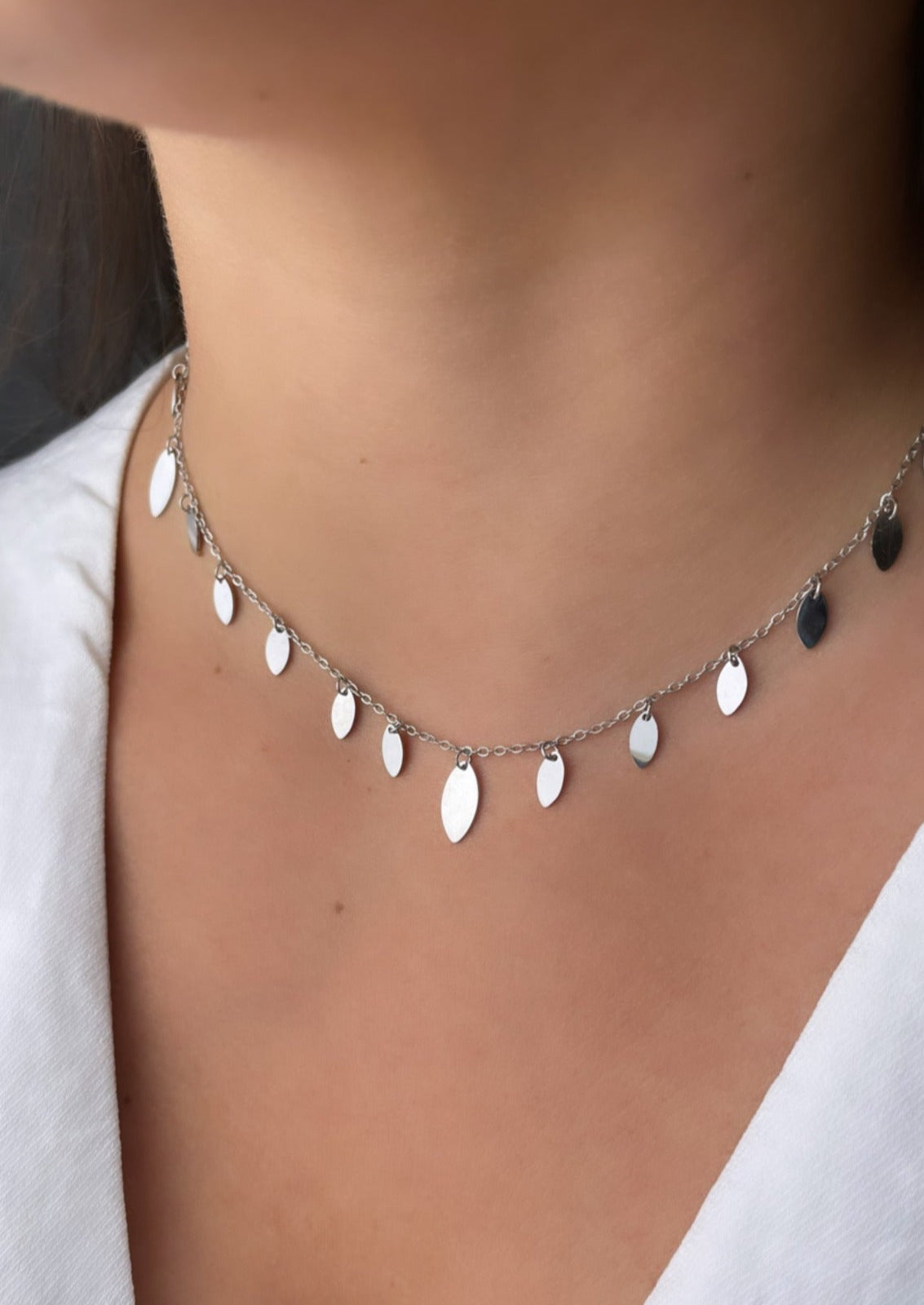 PAO - Collier court et pampilles ovales