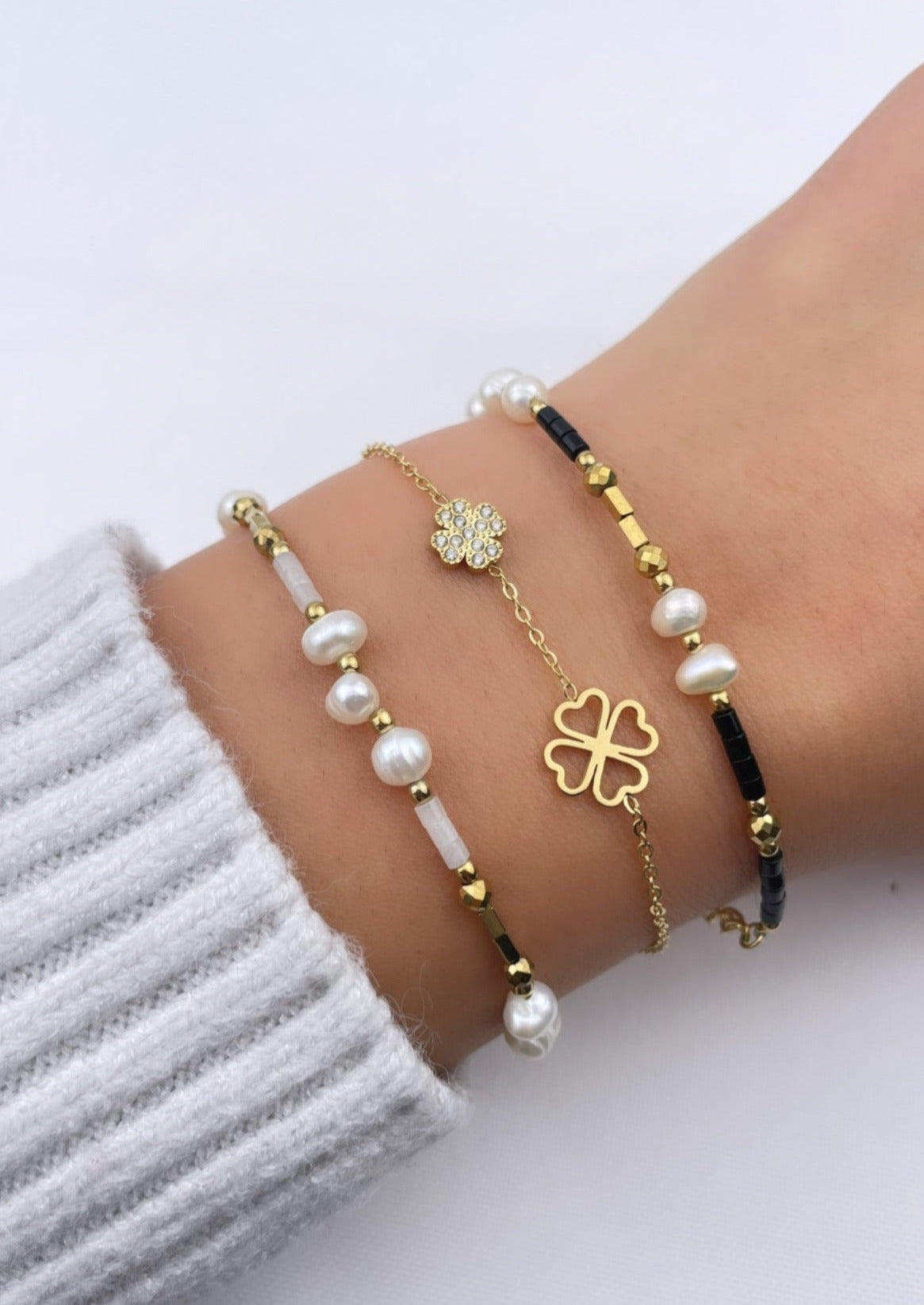NAOMIE - Bracelet pierres naturelles et perles d'eau douce
