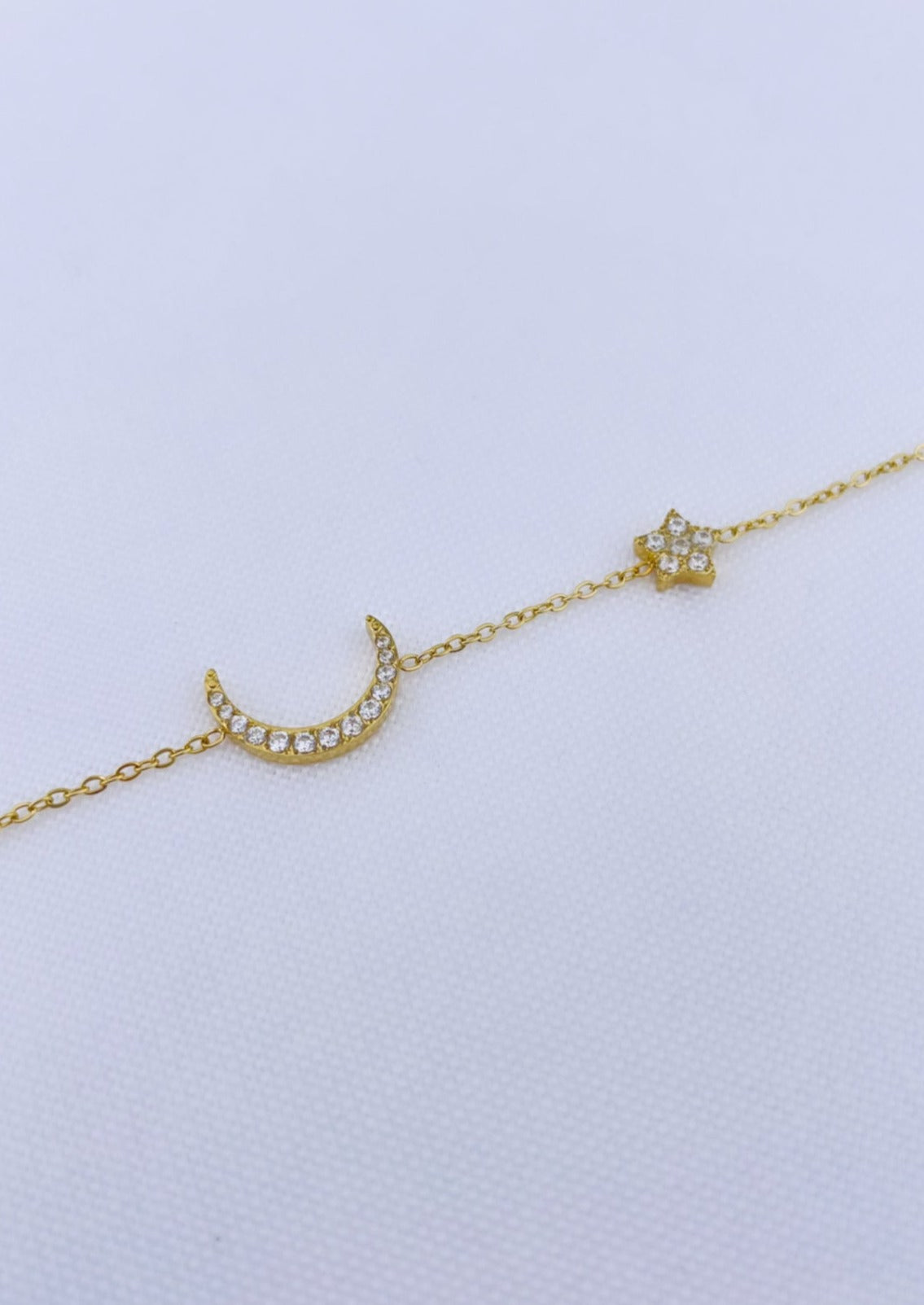 MOONLIGHT - Bracelet avec lune, étoile et zirconias
