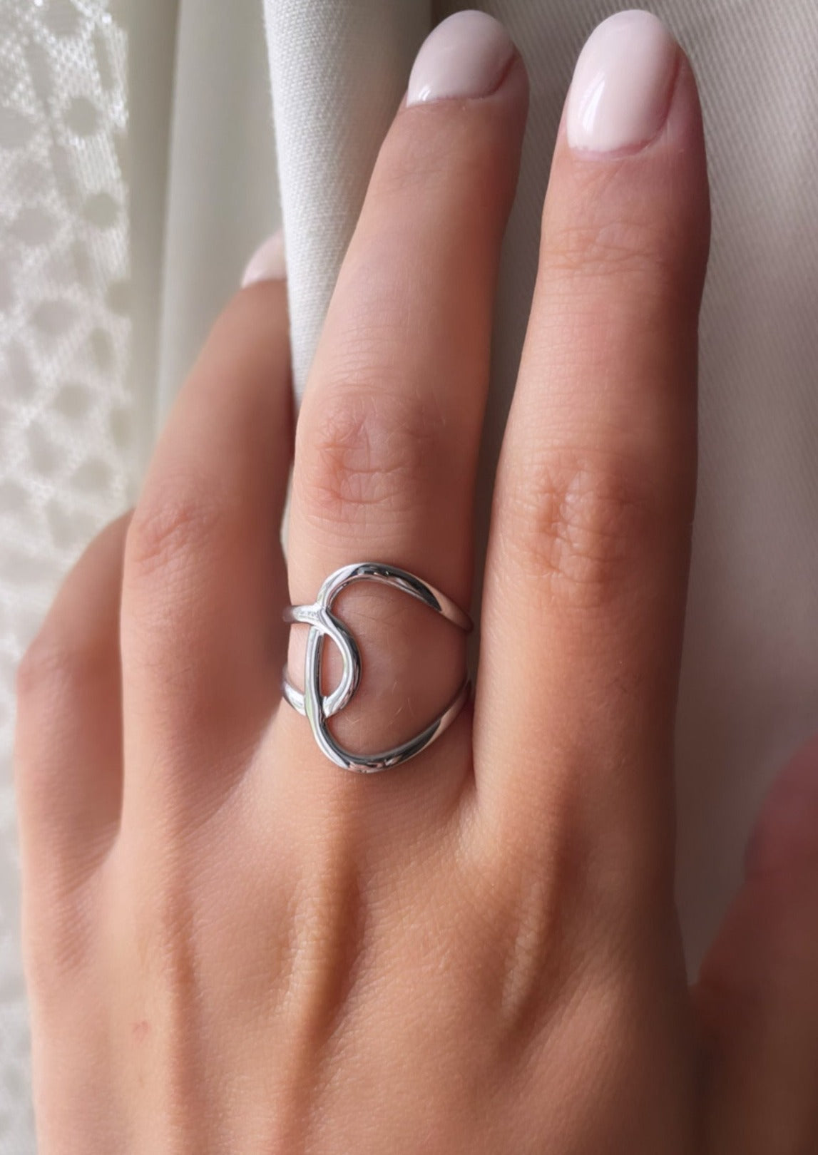 DOSS - Bague argentée formes entrecroisées