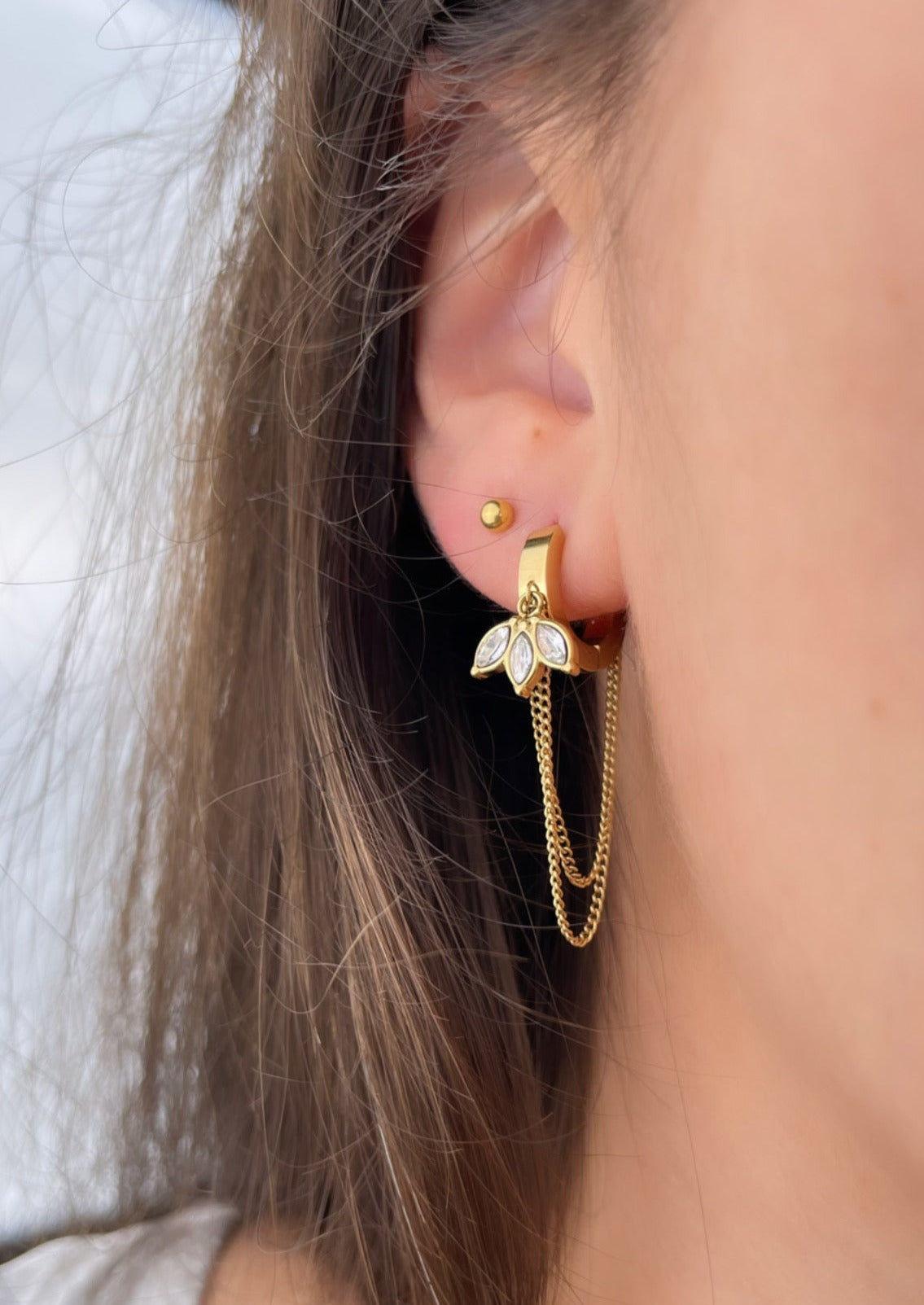 KIARA - Boucles d'oreilles type créoles et zirconias