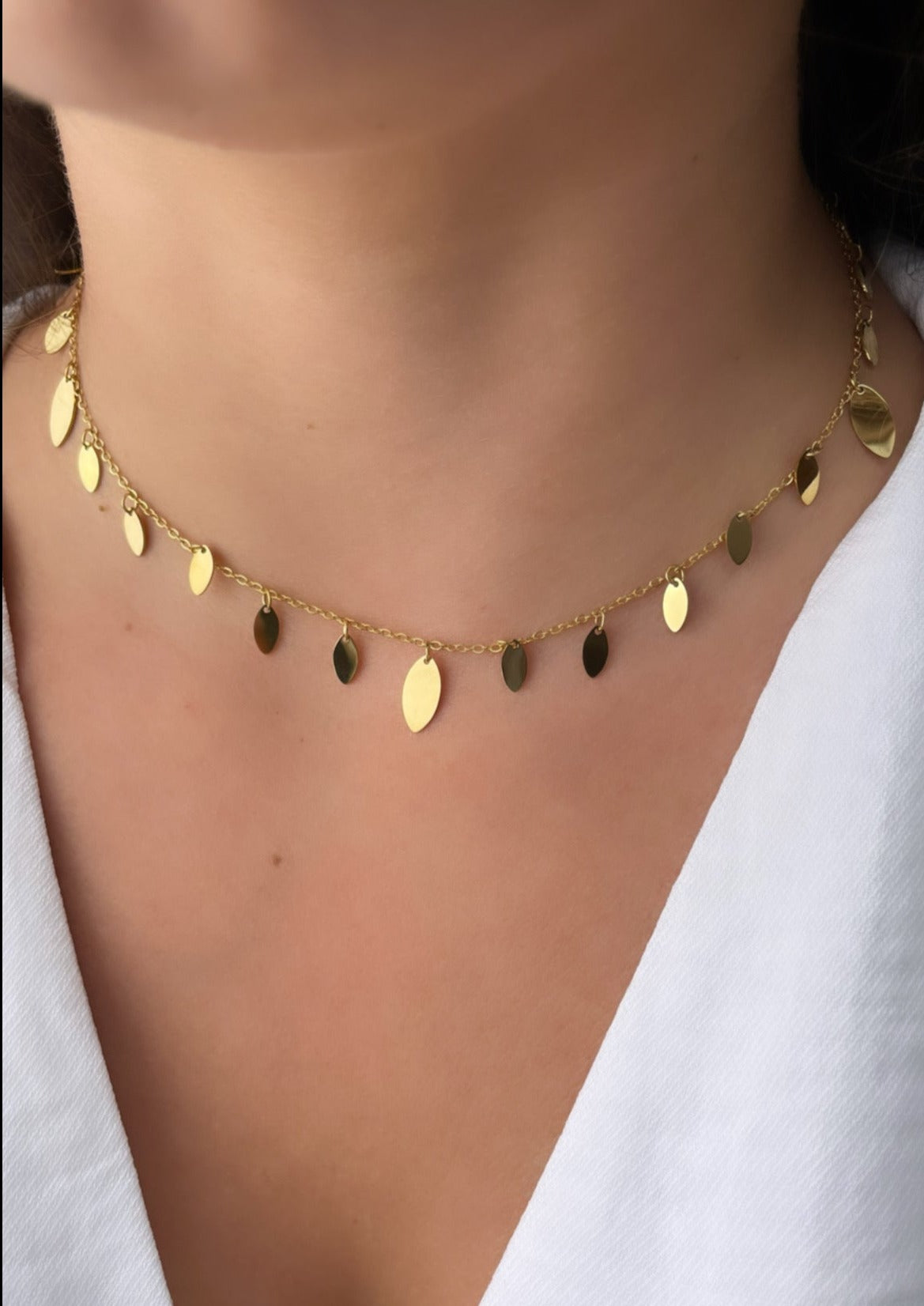 PAO - Collier court et pampilles ovales