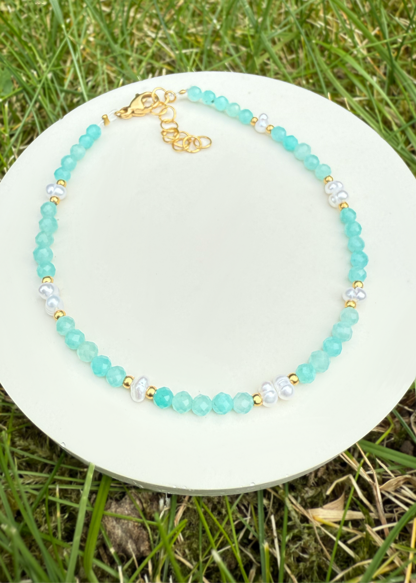 Katalina - Natural stone and freshwater pearl bracelet