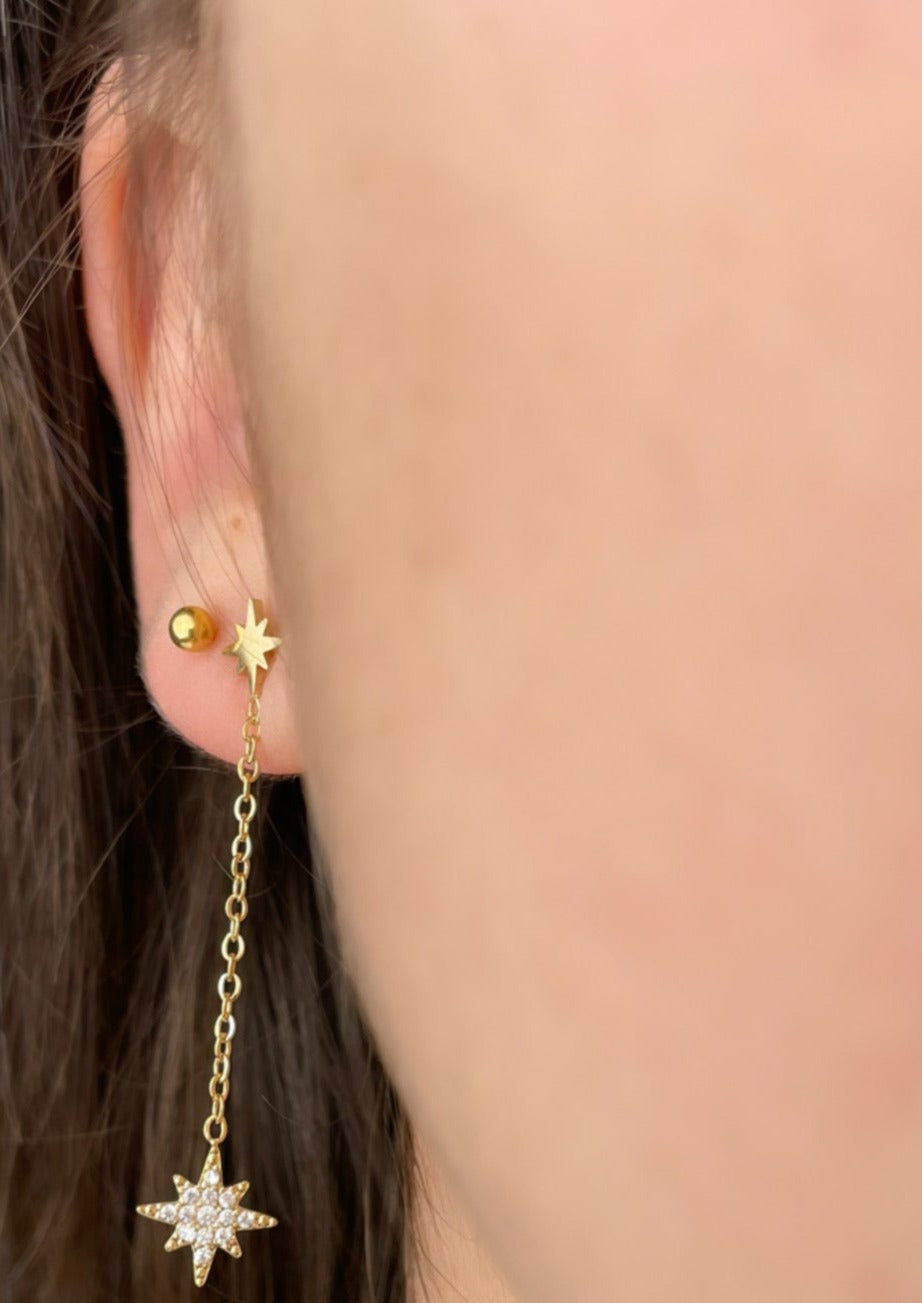 CELESTA - Boucles d'oreilles pendantes étoilées