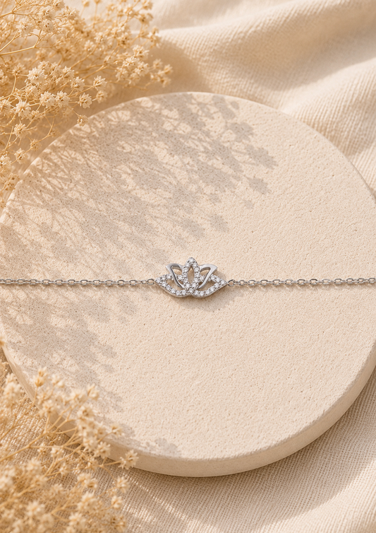 LOTUS - Bracelet fleur de lotus et zirconias