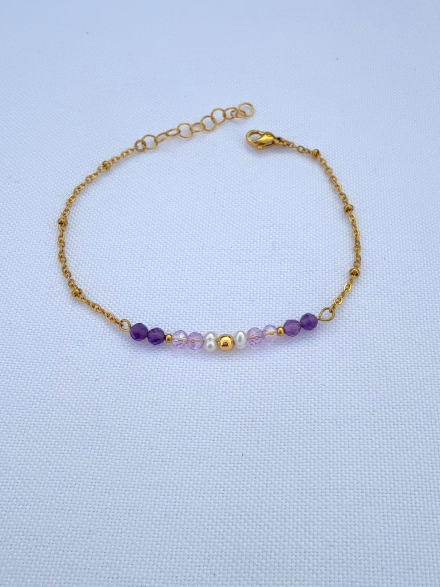 NINON - Bracelet perles d'eau douce et pierres fines