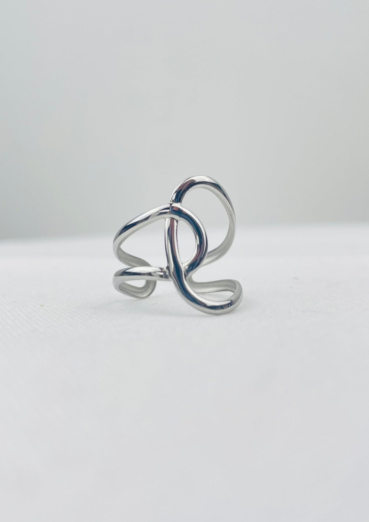 DOSS - Bague argentée formes entrecroisées