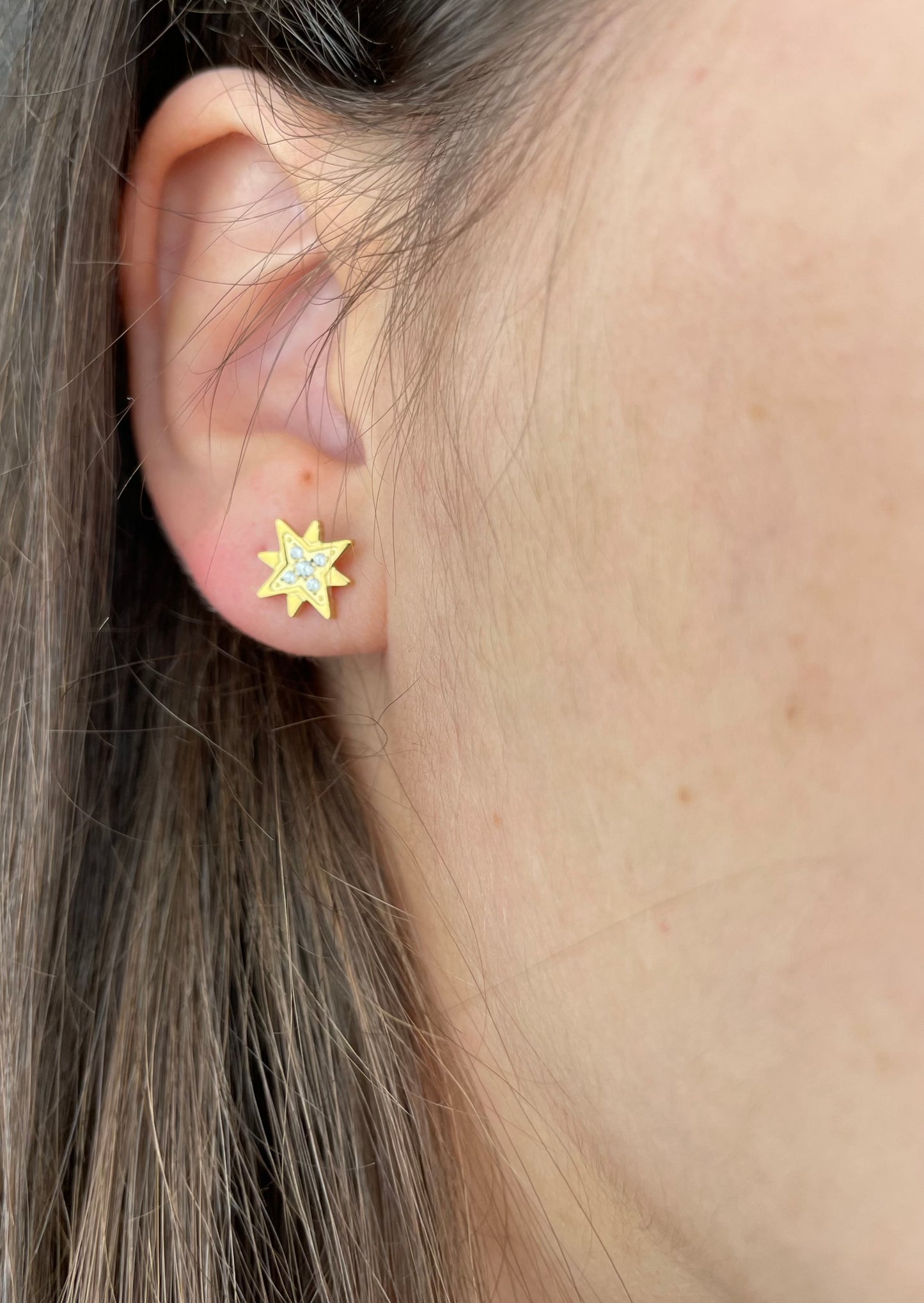 CELESTE - Boucles d'oreilles étoile et zirconias