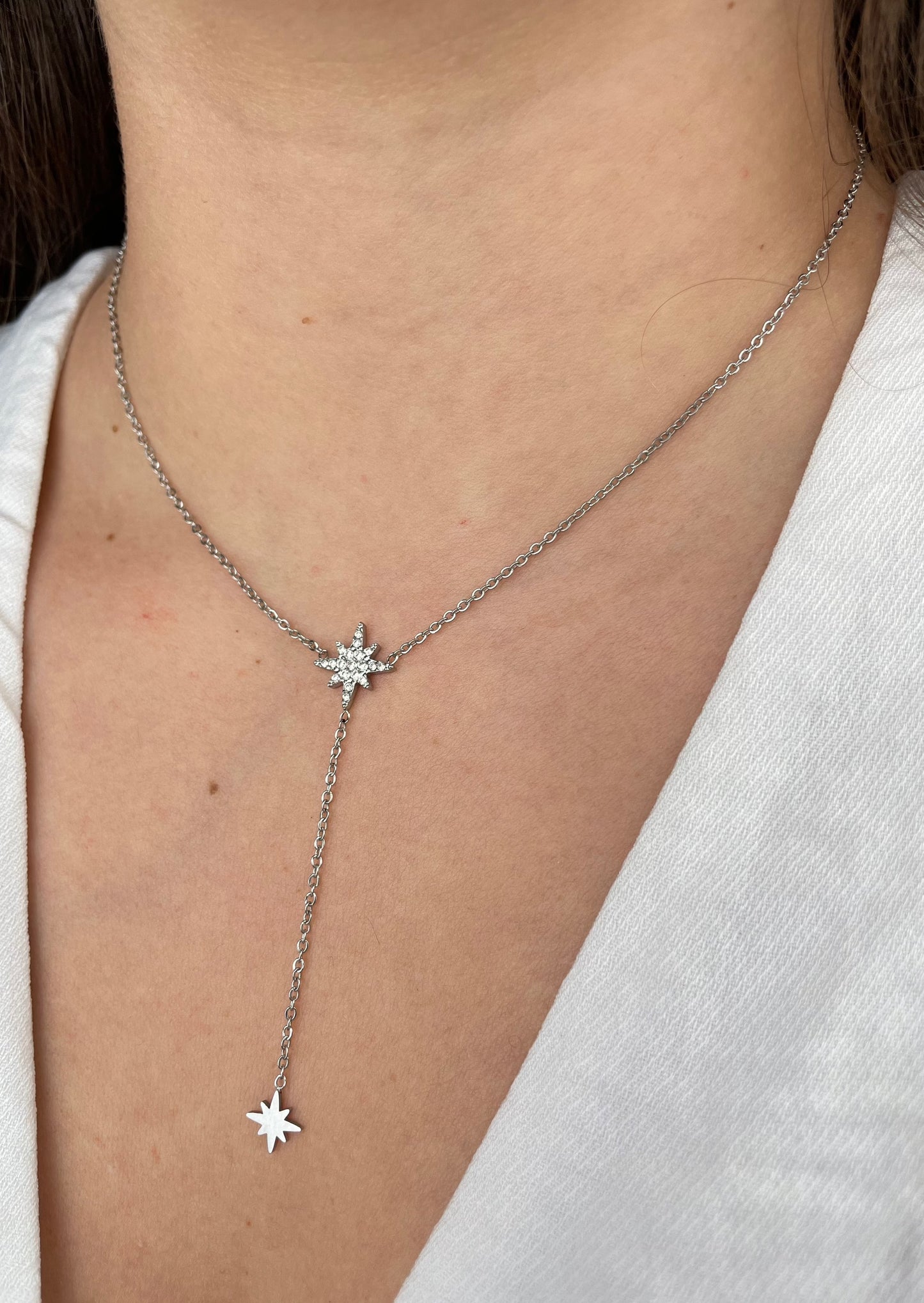 CELESTA - Collier suspendu avec étoiles et zirconias