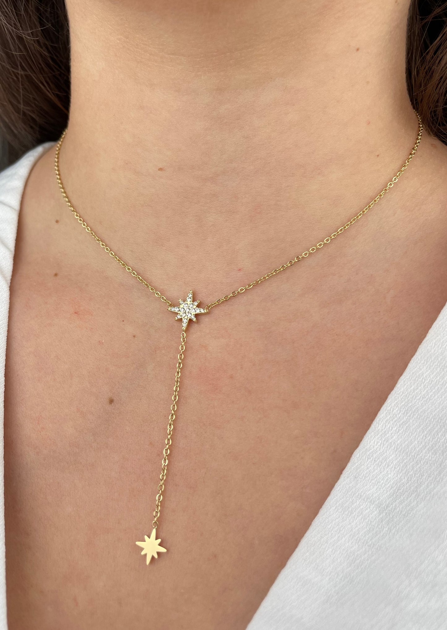 CELESTA - Collier suspendu avec étoiles et zirconias