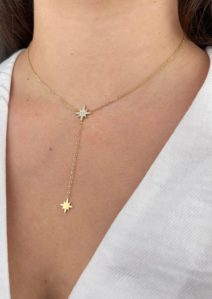 CELESTA - Collier suspendu avec étoiles et zirconias