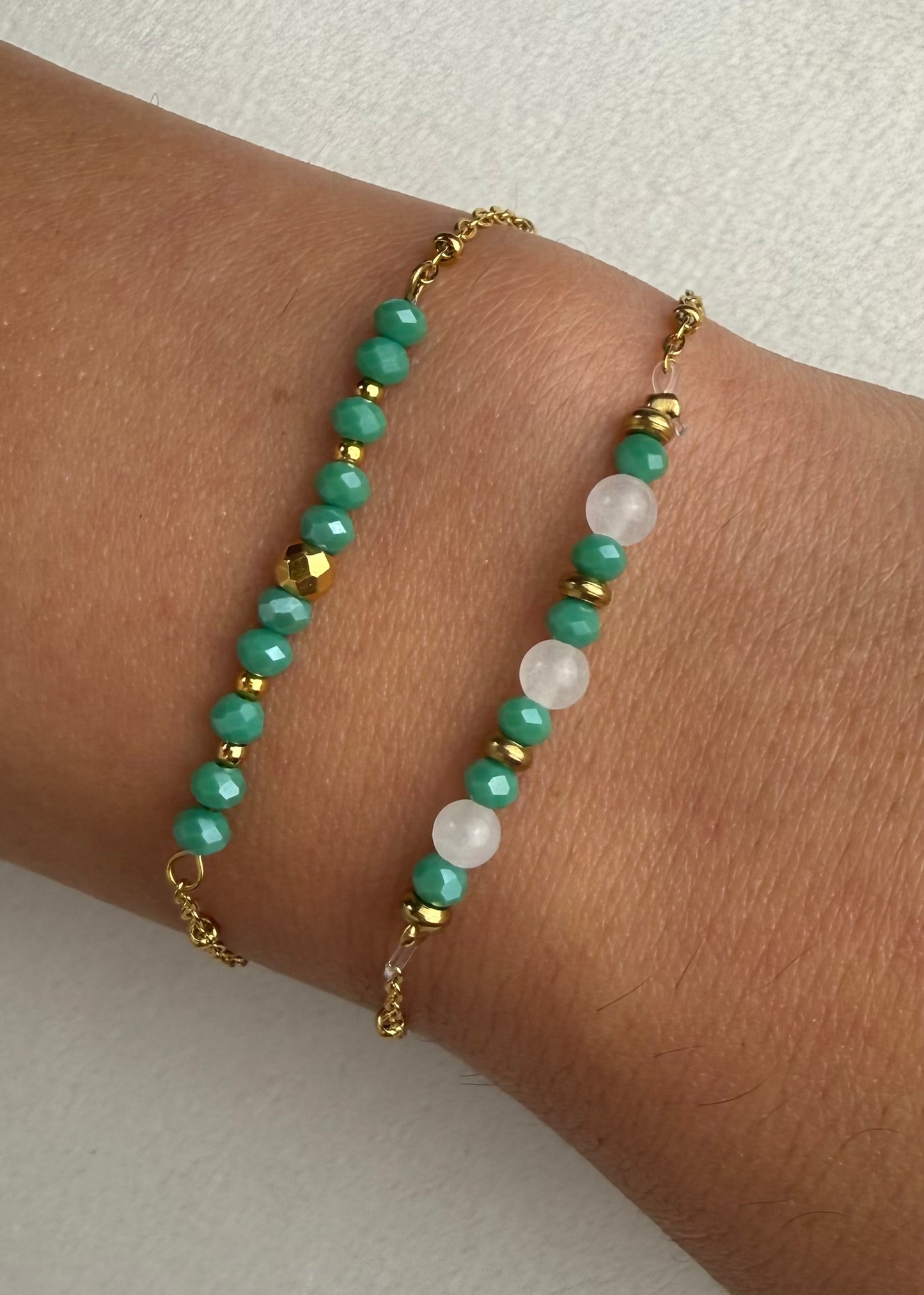 Bracelet NEVA – Quartz blanc et perles de couleur