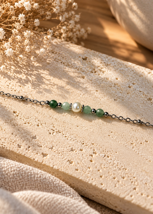 Yelena jade vert pierre de lune et aventurine