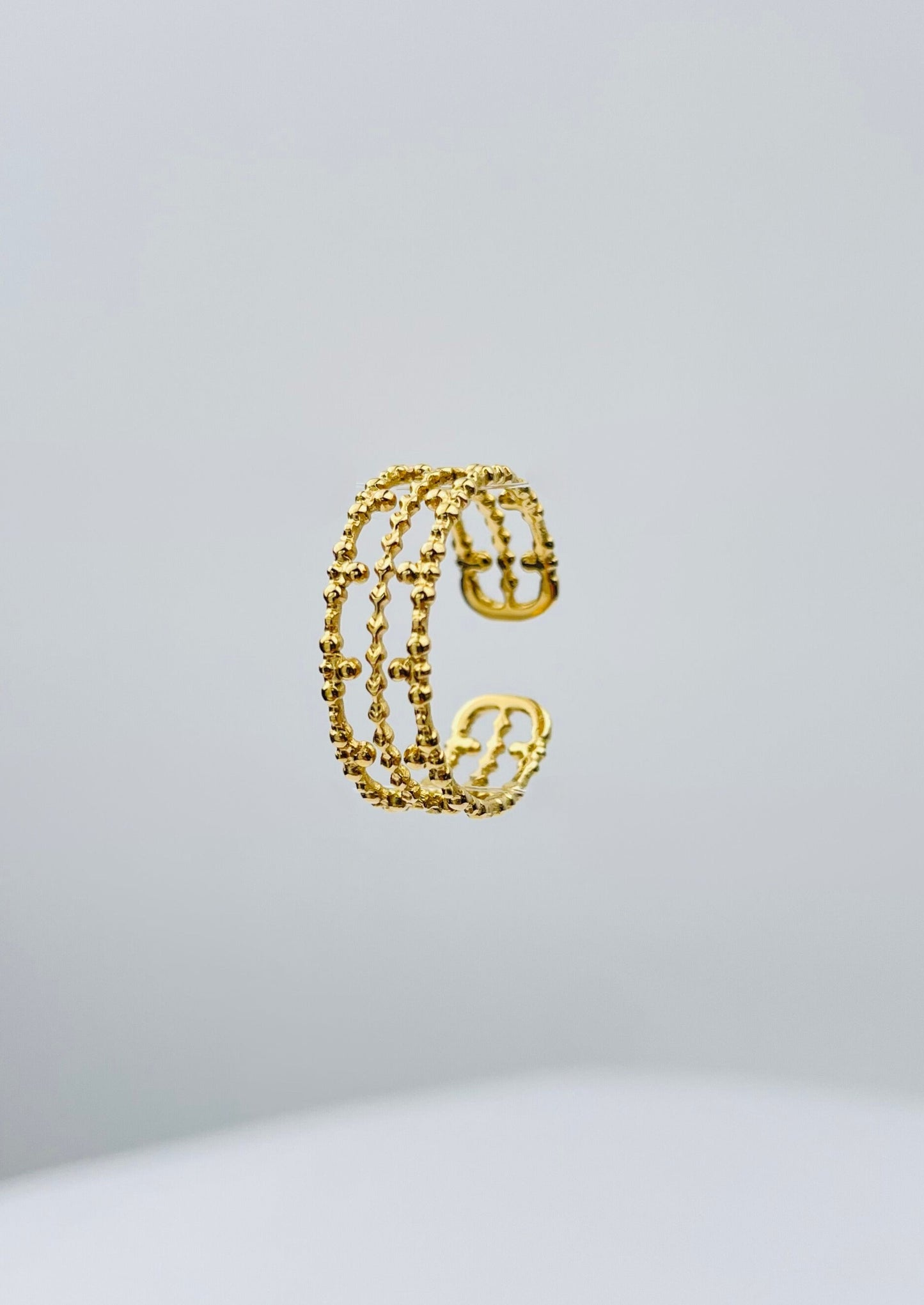 LOIS - Bague dorée aux formes géométriques