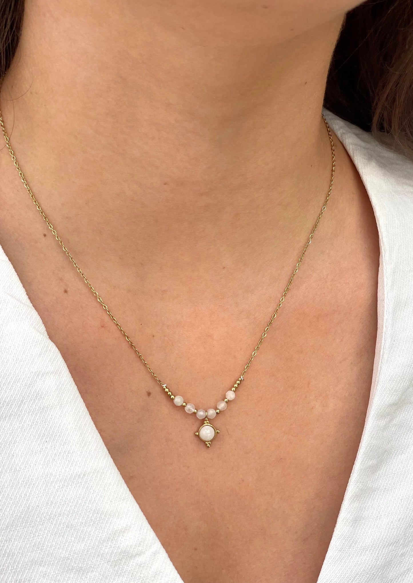 CLEA - Collier doré et pendentif