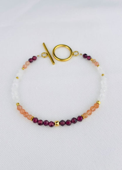 KATIA - Bracelet with natural stones and freshwater pearls