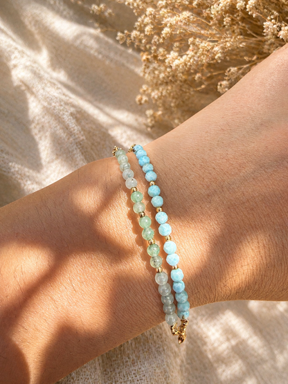LENA - Vergoldetes Armband, Natursteine