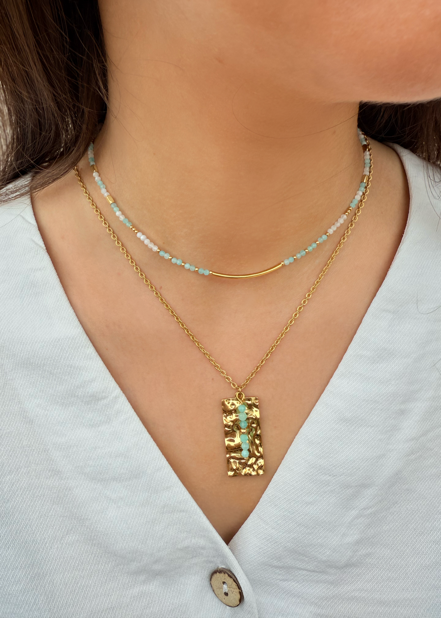 CLEYA - Necklace and natural stones