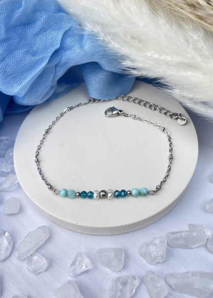 NINON - Bracelet perles d'eau douce et pierres fines