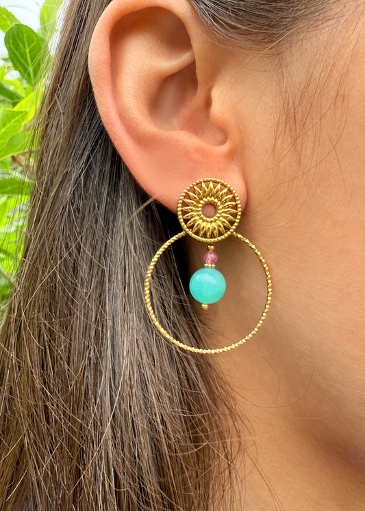 SUN - Boucles d’oreilles pierres fines