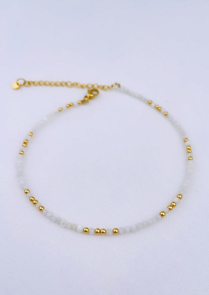 MILLIE - Gold and mother-of-pearl ankle bracelet