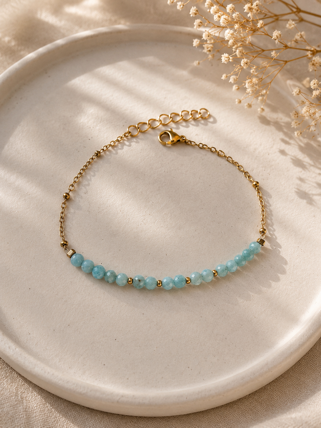 Bracelet Larimar  en acier inoxydable
