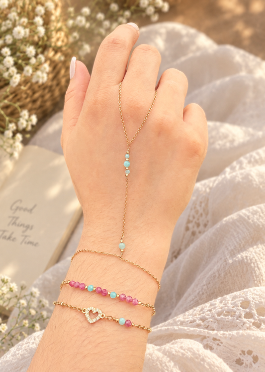 Bracelet de main Esmée en Amazonite