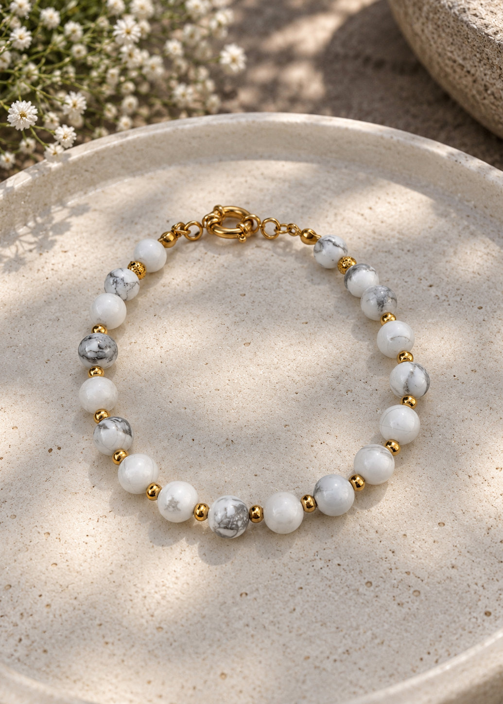 Bracelet femme tendance chic en Howlite