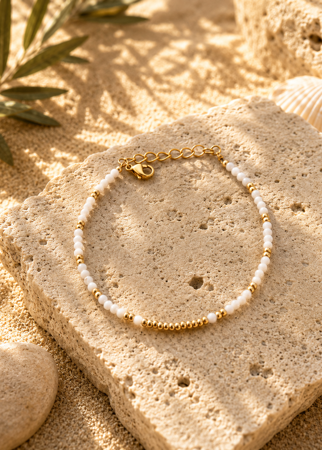 Bracelet nacre doré