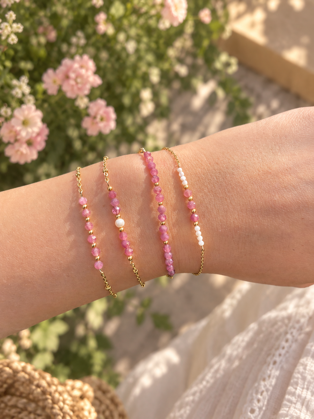 Bijoux, bijoux tourmaline, bracelet tourmaline, bracelet en pierre naturelle, bijoux créateur - bijoux fait main en France - bijoux tourrmaline bienfaits : joie et bonheur