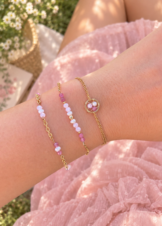 Bracelet NINON – Pierre naturelle et perles d’eau douce