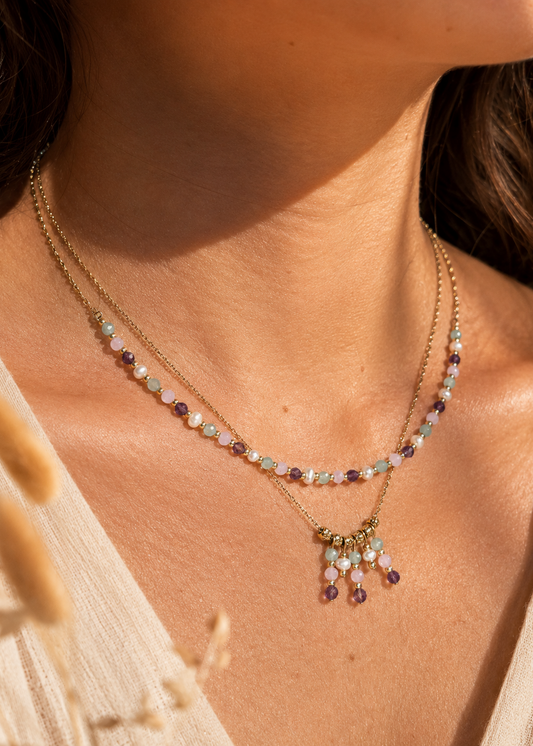 Collier améthyste et amazonite I MaLya femme