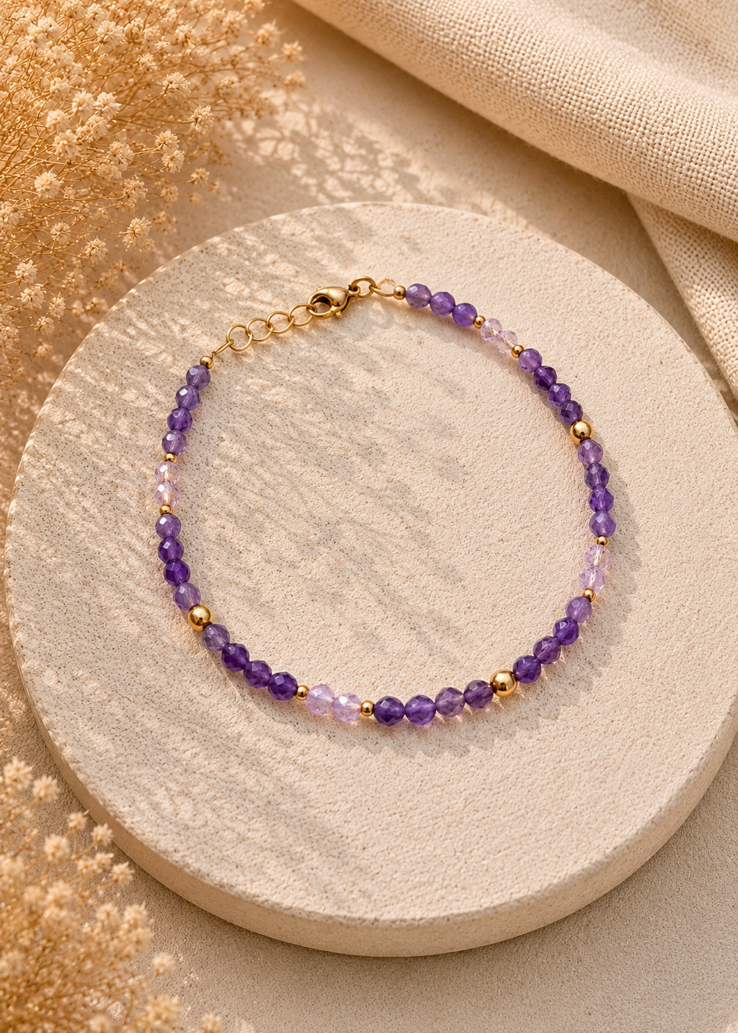 JASMINE - Bracelet doré composé de pierres naturelles
