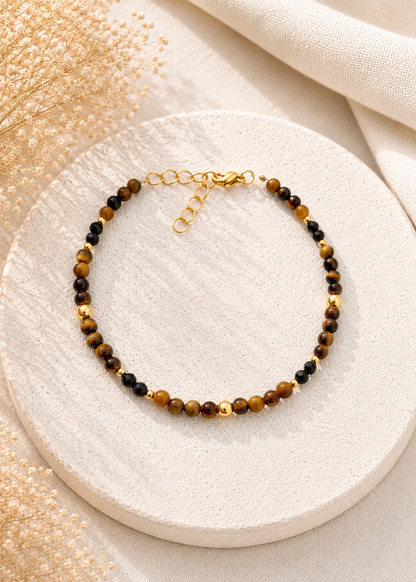 JASMINE - Bracelet doré composé de pierres naturelles