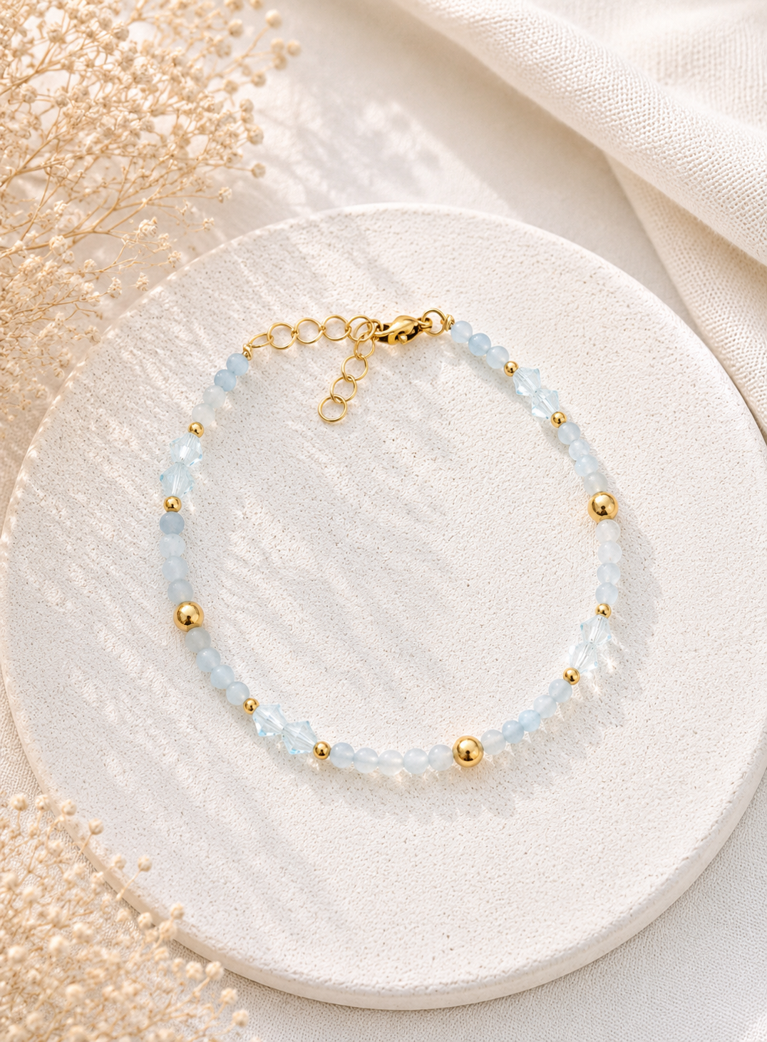 JASMINE - Bracelet doré composé de pierres naturelles