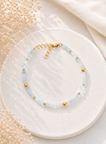 JASMINE - Bracelet doré composé de pierres naturelles
