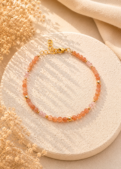 JASMINE - Bracelet doré composé de pierres naturelles