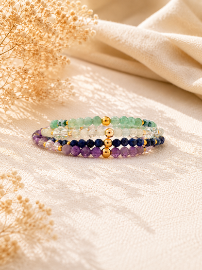JASMINE - Bracelet doré composé de pierres naturelles
