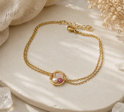 NIDY - Bracelet doré composé de 3 perles
