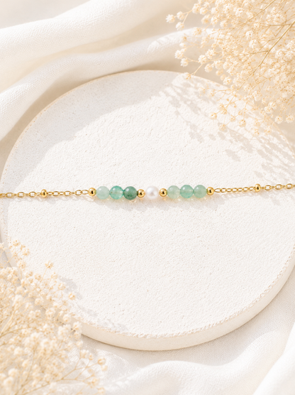 LILI - Golden bracelet, pearl and fine stones