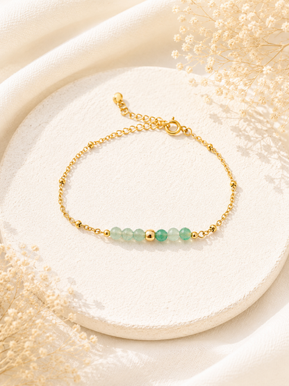 LYANNA - Bracelet doré, pierres naturelles
