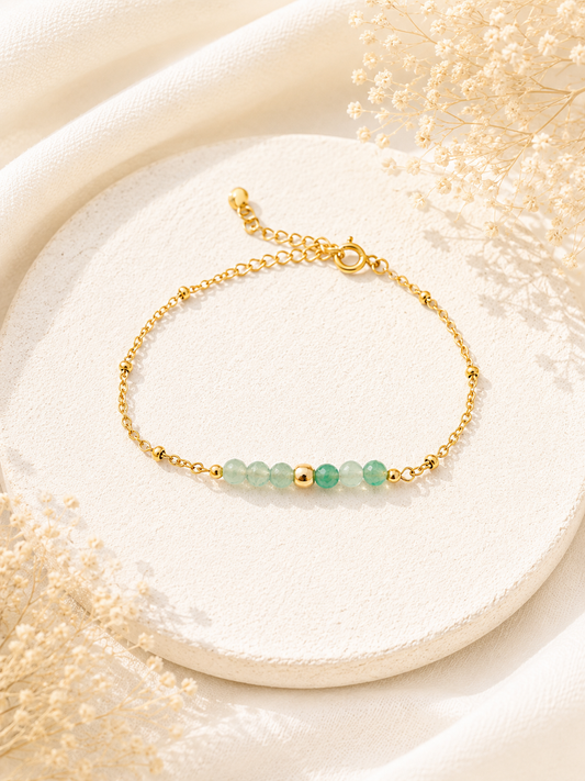 LYANNA - Bracelet doré, pierres naturelles