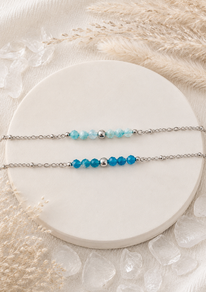 LYANNA - Bracelet doré, pierres naturelles