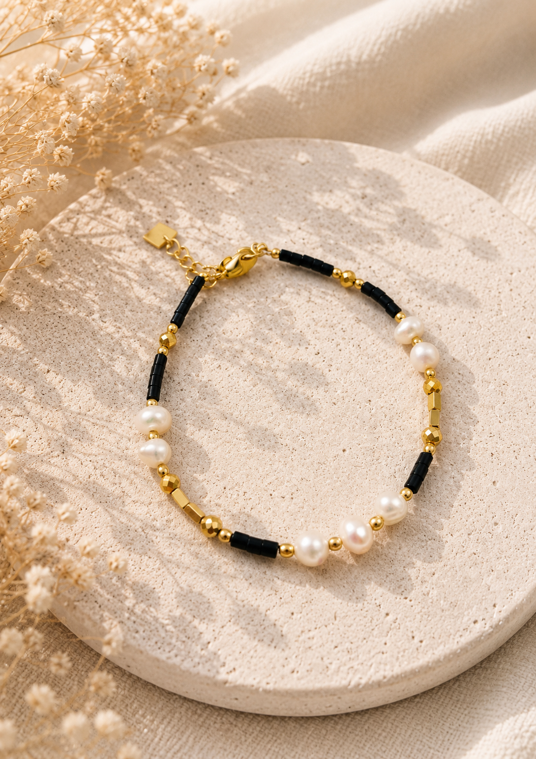 NAOMIE - Natural stone and freshwater pearl bracelet