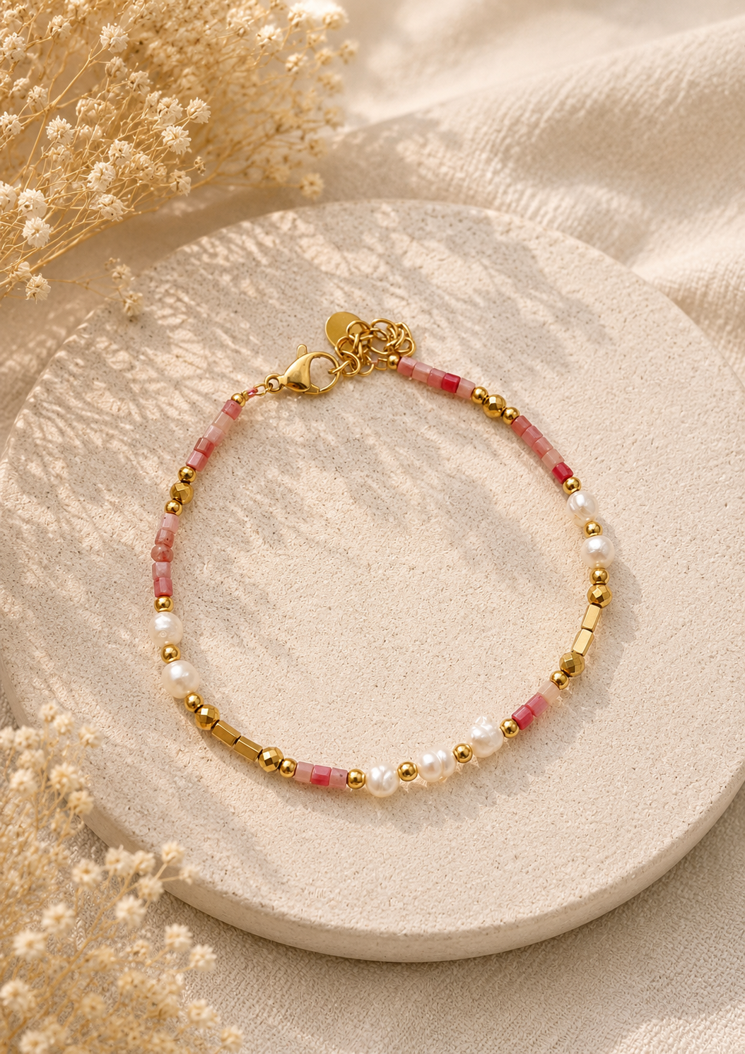 NAOMIE - Natural stone and freshwater pearl bracelet