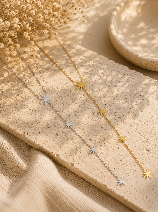 GINI - Collier suspendu avec 4 étoiles